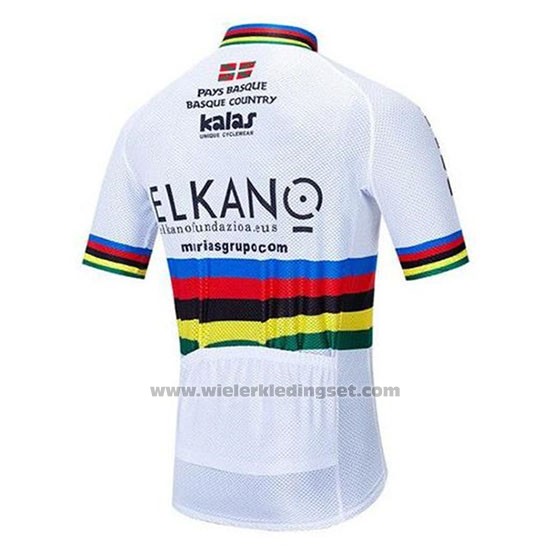 2020 Fietskleding UCI Wereldkampioen Euskadi Murias Wit Korte Mouwen en Koersbroek